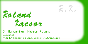 roland kacsor business card
