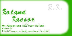 roland kacsor business card
